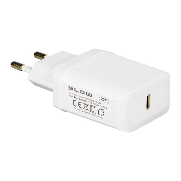 76-009# Sienas lādētājs, USB-C PD ligzda, 20w