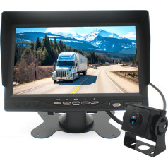 7 collu AHD LCD automašīnas monitors braukšanai atpakaļgaitā un uzraudzībai ar atbalstu 1 kamerai 12v 24v