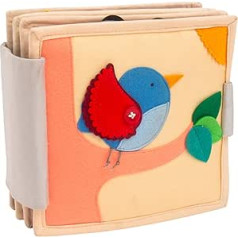 6-сторонняя мини-тихая книга Jolly Designs Magic Bird — развивающая игрушка Монтессори из высококачественной ткани для развития моторики у малышей о