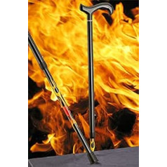 Carbonderby Flames Walking Stick Stylish Carbon Derby Handle Attached to a Carbon Fibre Stick with Extravagant Flame Pattern Height Adjustable with Rubber Buffer