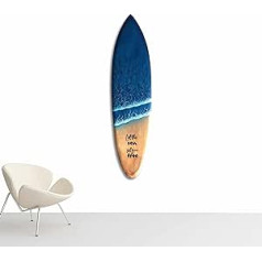 Zinello Design Mango Wood Decorative Surfboard Handmade in Bali Bohemian Wall Decor Hanging Bedroom Living Room Gift Idea Seaside Summer Hawaii Vintage