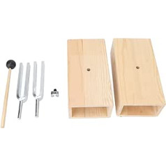 440Hz Tuning Fork Stainless Steel Resonance Vibration Fork Experimental Instrument with Wood Resonator Box