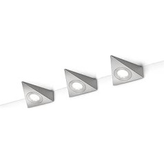 Trio Leuchten 3 er Set LED Unterbauleuchte 273370307 Ecco, metāla niķeļa matēts, 3 vatu LED