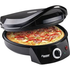 Bestron Electric Pizza Oven, Pizza Maker up to 230 °C, with Top/Bottom Heat, for Homemade or Frozen Pizza, Tarte Flambée, Quiche or Wraps up to Diameter 27 cm, 1800 Watt, Colour: Black