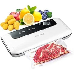 Hogance Vacuum Sealer — 85 kPa vakuuma blīvētājs pārtikai ar griezēju, vakuuma iepakošanas mašīna, uzkodu maisiņu vāciņš, sūkšanas jauda 12 litri/min, labākais blīvējums, plēves aizzīmogošanas iekārta