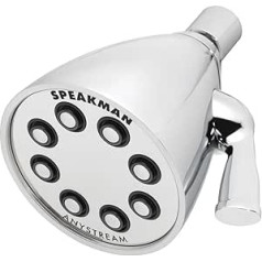 Speakman S-2251 Signature Icon Anystream verstellbarer Hochdruck-Duschkopf, 2,5 GPM, masīva Messing, Ersatz-Badduschkopf, poliertes Chrom