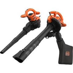 Black+Decker BEBLV260 3-in-1 Electric Leaf Blower 2600 Watt with Shredder, High Blow Speed of 315 km/h, 40L Collection Bag and Carry Strap, for Patios, Paths, Driveways