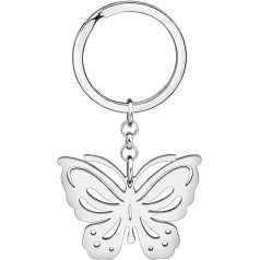 DOWAY Stainless Steel Butterfly Gift for Women Girls Cute Butterfly Keyring Pendant Jewellery Car Accessories Purse Charms