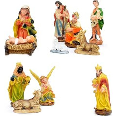 SHATCHI Small and Large Handmade Nativity Scene Nativity Scene Nativity Scene Nativity Scene Jesus Christ Wooden Stable and 10pcs/12pcs Figurines House Sculpture Christmas Decoration Christmas