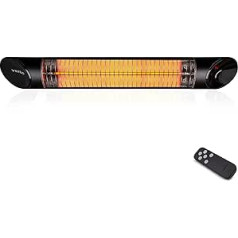 Veito Blade S Waterproof IP55 Wall and Ceiling Mounted Indoor and Outdoor Patio Heater, 2500 W, Black