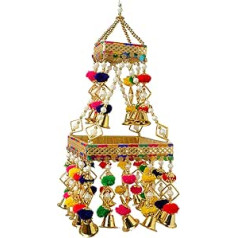 Apaļš centrā piekarināms sienas jumts griesti piekaramie Jhoomar krāsainie pom pom piekari Dekoratīvie ornamenti ballīšu rotājumi Indijas tradicionālais mājas dekors kāzu svinībām un dāvanām