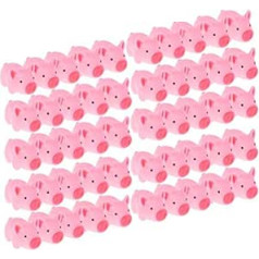 BSTCAR Pack of 50 Rubber Pigs with Squeaker Kawaii Cute Small Pig Squishy Soft Squeeze Toy Bath Toy Gifts for Babies Children