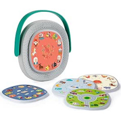 Timio Reader + 5 Discs | Listening Stories, Rhymes | Learn Numbers, Letters, Animals, Quizzes | 8 Languages Included | Interactive Educational Toy, Storyteller and Stories from 2-6 Years
