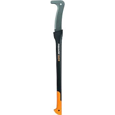 Fiskars Long Machete, garums 94,5 cm, Nepiedegošs pārklājums, Rūdīta tērauda asmens/ar stiklšķiedru pastiprināts plastmasas rokturis, Iekļauts aizsargapvalks, Melns/oranžs, WoodXpert, XA23, 1003621