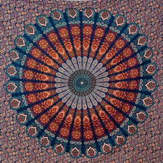 Momomus mandala tapestry, large mandala beach towel, pareo towel, large, 100% cotton, Indian, Hippie, Boho, Bohemian