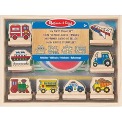 Melissa & Doug My First Wooden Stamp Set, Vehicles, Arts & Crafts, Stamp Sets & Stencils, 4+, Gift for Boy or Girl