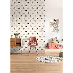 Komar Disney DX4-003 neaustas fototapetes Dumbo Angles & Dots tapetes bērnu istabai bērnu istabas ziloņu dekorācijas izmērs 200 x 280 cm