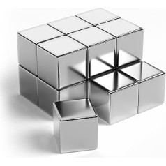 Spēcīgi NeoMagNova® neodīma magnēti — N42, 10 mm Mini Cube jaudas magnēti — magnētiskam ziņojumu dēļam, stikla tāfelei, fidget Philip, rokdarbiem, fotogrāfijām un citam — 15 komplekts