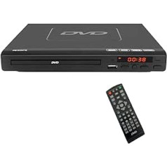 DVD atskaņotājs 225 mm plats reģions bez maksas reģioniem 1-6 HDMI izeja USB tālvadības pults Divx (bez Blue-Ray) melns