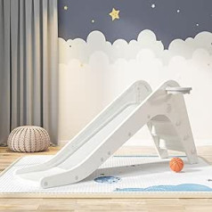 CHIIRAKU Children's Slide Indoor Children's Slide White - from 2 Years, 70 kg Maximum Weight, Easy to Assemble, 180 cm (White)