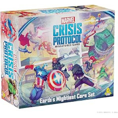 Marvel: Crisis Protocol Zemes varenākais kodolu komplekts — Ikoniski varoņi un ļaundari episkām cīņām! Galda supervaroņu spēle, vecumā no 14 gadiem, 2 spēlētāji, 90 minūšu spēlēšanas laiks