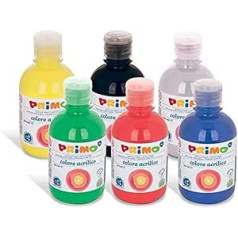 PRIMO Morocolor, 6 akrila krāsas 300 ml pudelē, intensīvas un mirdzošas krāsas, noturīga temperatūra, piemērota lietošanai iekštelpās un ārā, var izmantot uz jebkuras virsmas