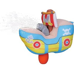 BBJunior Splash'N Play - Water Squirter Pirate Boat: Toy Boat with Soft Body and Water Sprayer, Ideal for Water, from 24 Months, 21 cm, Blue (16-89062)