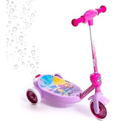 Huffy Disney Princess Bubble elektriskais skrejritenis bērniem vecumā no 3 līdz 5 gadiem, 6 V akumulatoru rotaļu transportlīdzeklis ar pūšamo mašīnu un Pelnrušķīti, Belle & Jasmine, rozā, viens izmērs