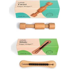 Relish — Fidget Rotaļlietas, Fidget Widget Duo Pack koka rotaļlietu komplekts — Alcheimera un demences sensorie produkti, aktivitātes gados vecākiem cilvēkiem/senioriem