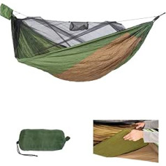 AMAZONAS Adventure Hero XXL Ultralight Hammock 555 g with Mosquito Net and Thermal Compartment Dimensions 305 x 160 cm Pack Size 25 x 12 cm up to 150 kg in Green