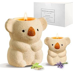 ANAWRICH Scented Candles Set of 2 Cute Koala 170 g Lavender & 520 g Citronella Natural Soy Wax Aromatherapy Candle for Home, Gift for Mother's Day, Christmas, Birthday, Valentine's Day