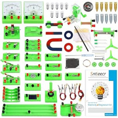 Sntieecr Mint fizikas elektriskās ķēdes mācību komplekts, Zinātnes laboratorijas pamata elektroenerģijas magnētisma eksperimentu izglītības komplekti jaunāko klašu vecāko klašu skolēniem elektromagnētisma izpētei