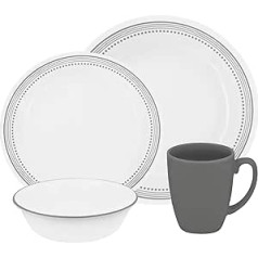 Corelle Vitrelle Glas Mystic mikroshēmu un lūzumu izturīgs Tafelservice 16 Stück grau