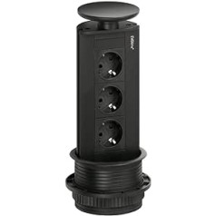 Naber EVOLINE Port 1 Socket Element 3-way Retractable Black