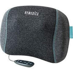 HoMedics Truheat Shiatsu masāžas spilvens kakla plecu mugurai Pārnēsājams bezvadu uzlādējams 50 minūšu masāžas relaksācija vienā uzlādē ar automātisku izslēgšanos pēc 20 minūtēm