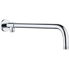 Melairy Chrome Plated Shiny Hanging Shower Arm with Brass Bracket 37cm Wall Mounted Stainless Steel Shower Arm for Fixed Shower Head