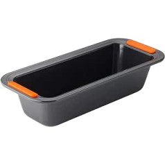 Le Creuset Nepiedeguma kastes forma, taisnstūrveida, 30 x 11,5 x 7 cm, nesatur PFOA, izturīgs pret skābi, izgatavots no oglekļa tērauda, antracīts/apelsīns