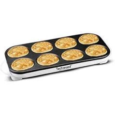 Techwood TCP-800 Crepe Pan, Crepes Party, Ideal for 8 People, 1500 W, White