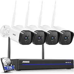 Annke 1080P WLAN Surveillance Camera Set 4CH Wireless CCTV NVR System