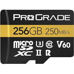 Prograde Digital microSD Card V60 (256GB) - Tested for Full Size SD Card Devices | Up to 250MB/s Read, 130MB/s Write ProGrade Digital