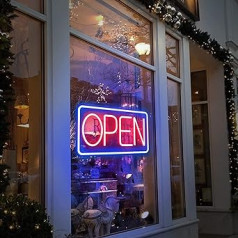 Honeyhouse OPEN Neon Sign, 43 x 23 cm Open Neon Sign Neon Light Bar Neon Sign LED Neon Light Powered by USB with Dimmable Switches for Bar Club Shop Restaurant Cafe (Horizontal)