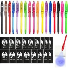 Xdishyn Invisible Ink Pens & Notebooks - Perfect Stocking Fillers for Kids Birthdays, Boys and Girls, Party Bag Gifts, Pinata Toys, School Prizes and More (Pack of 17)