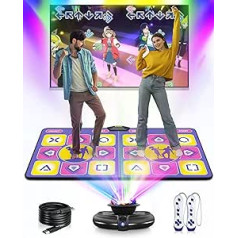 Acelufly Dance Mat, Wireless Dance Mat for TV with HD Camera, Double Dance Mat with Wireless Controller, Non-Slip Dance Mat for Kids Adults, Gifts for Girls Boys (Purple)