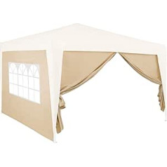 Deuba Set of 2 Side Walls 3 x 2 m Water-Repellent Side Window Zip Straps Gazebo Folding Gazebo Garden Tent Party Tent Beige 6 x 3 m