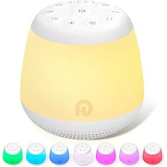 Dreamegg White Noise Machine — D16Max Sleep Aid Babies Adults ar 24 nomierinošām skaņām, White Noise Sound Machine ar 8 nakts gaismām mazulim un bērniem