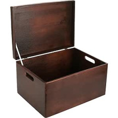 Creative Deco Large Wooden Box, 40 x 30 x 24 cm