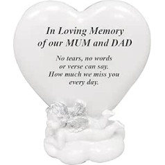 OnlineStreet Personalised Heart Memorial Plaque with Loving Memory of your Special Ones (Mum & Dad)