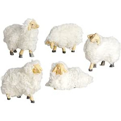 Five Wool Sheep 12 cm Scale Nativity Scene Nativity Scene Nativity Scene Supplies