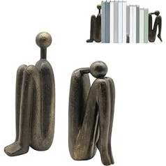 2 Thinkers Bookends, 1.3kg Heavy Duty Bookend Holder, Decoration, Non-Slip Resin Bookends, Home Decoration, Bird Bookends for Heavy Books, Decorative Book Stopper
