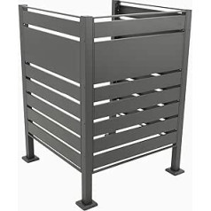 DEGAMO Sichtschutz Mülltonnenbox 1-er LÜBECK für 1x Tonne 120 oder 240 Liter, Stahl verzinkt, Farbe anthrazit, erweiterbar